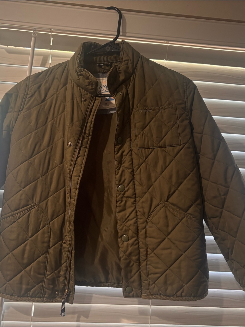J. Crew Quilted Field Jacket in Olive